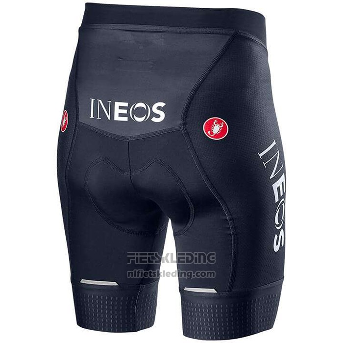 2020 Fietskleding Vrouw Ineos Grenadiers Rood Diep Blauw Korte Mouwen en Koersbroek